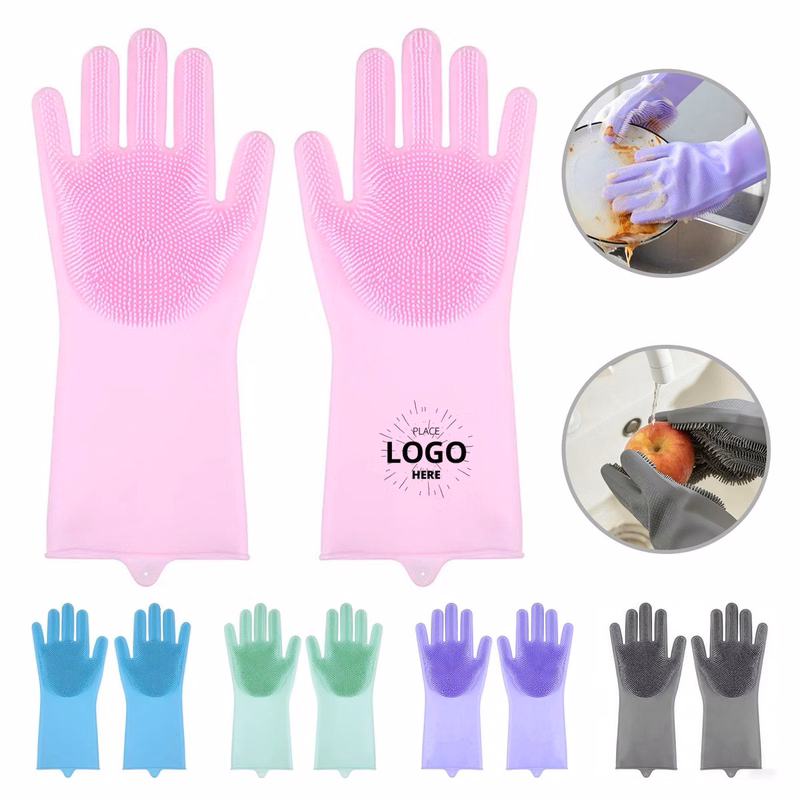 Silicone Cleaning Gloves with Scrubbing Bristles