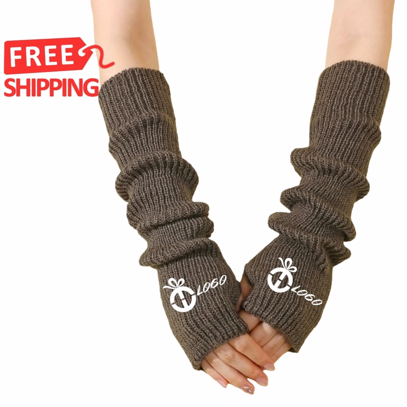 Long Fingerless Knit Winter Arm Warmers