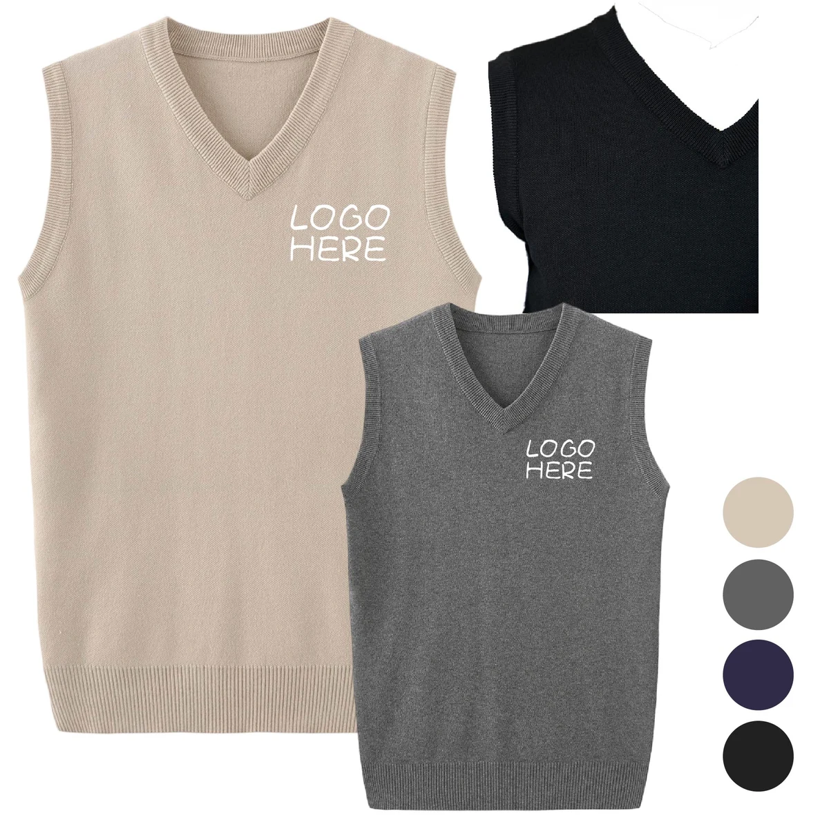 Thickened V-Neck Vest 1