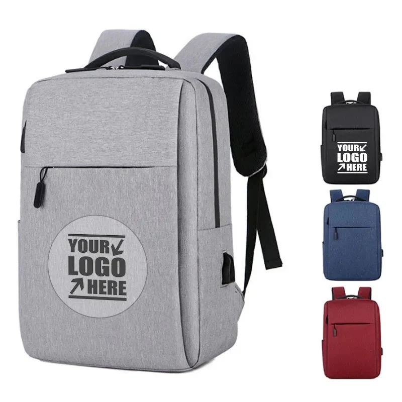 Custom Logo Waterproof Office School Laptop Backpack 1