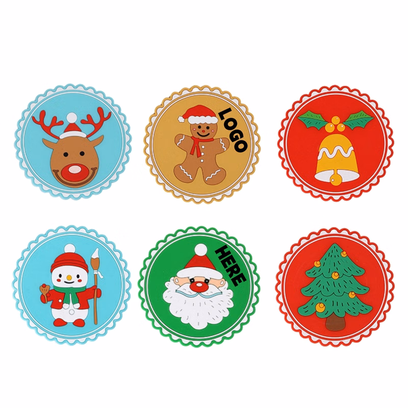 Christmas Rubber Vacation Drink Cup Coasters