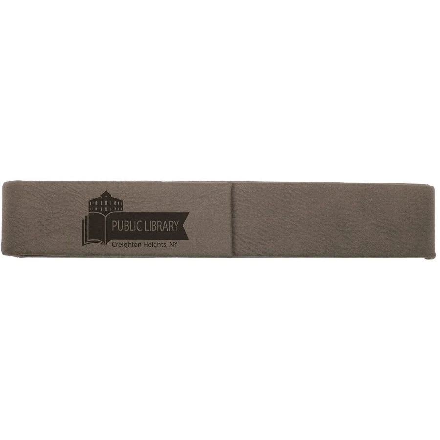 6 1/2" x 1" Gray Leatherette Single Pen Case 1