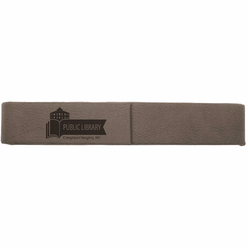 6 1/2" x 1" Gray Leatherette Single Pen Case