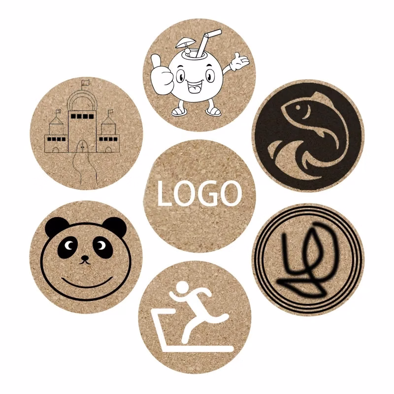 Custom printed cork coasters, heat resistant, eco friendly