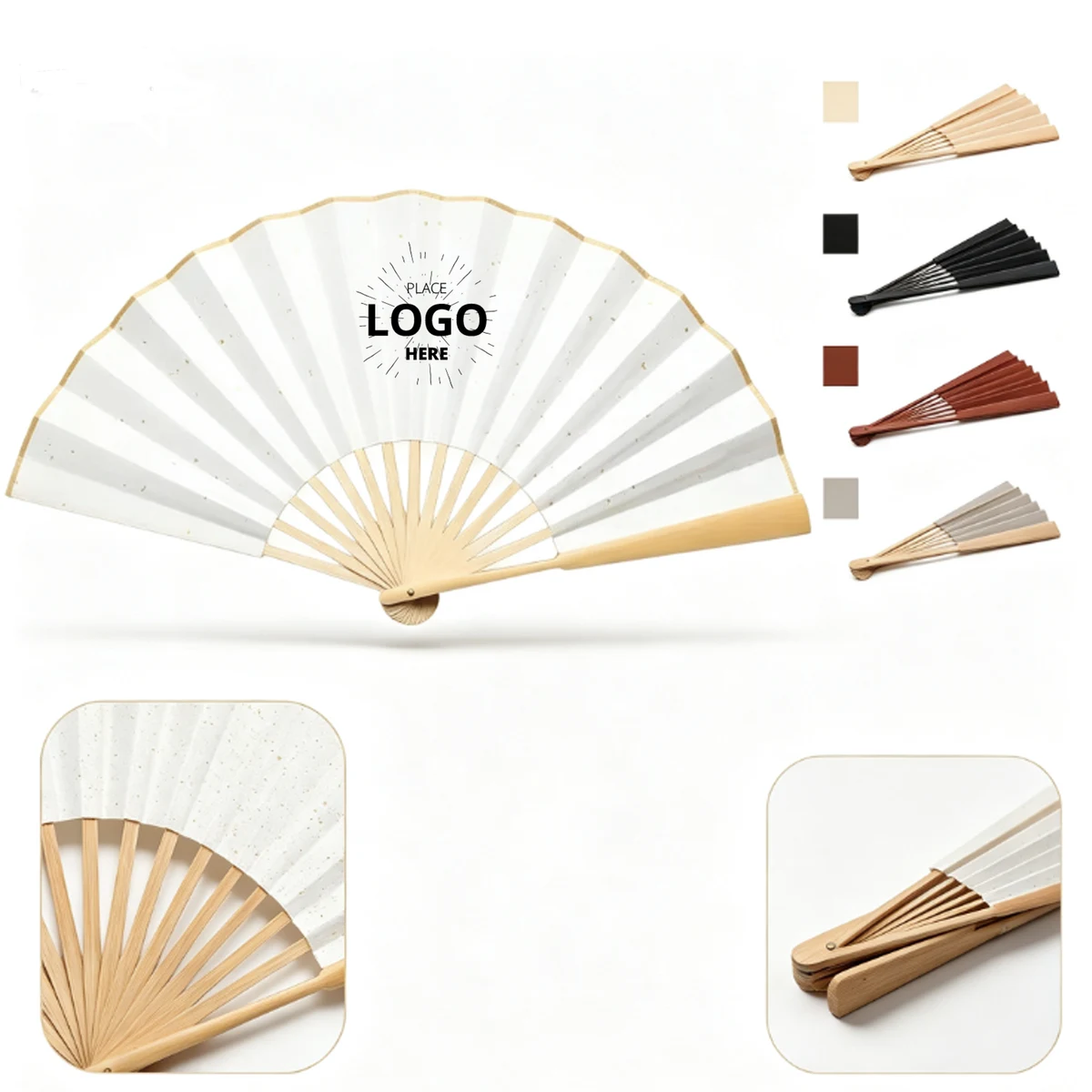Blank Paper Bamboo Foldable Hand Fan 1