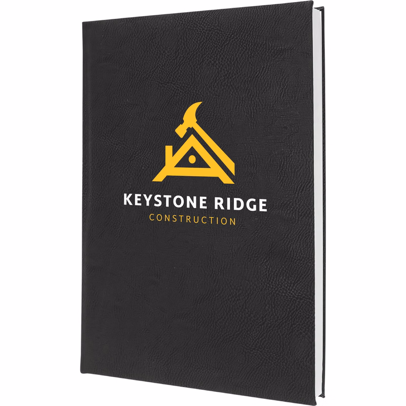 7" x 9" Black & Gold Leatherette Journal