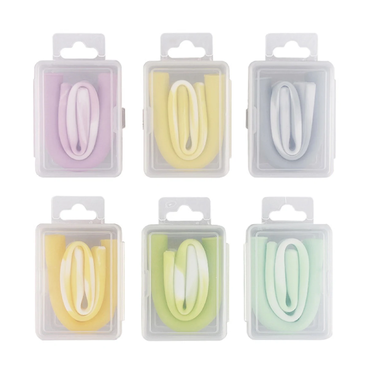 Circles Swirls Silicone Straw with Square Plastic Case 1