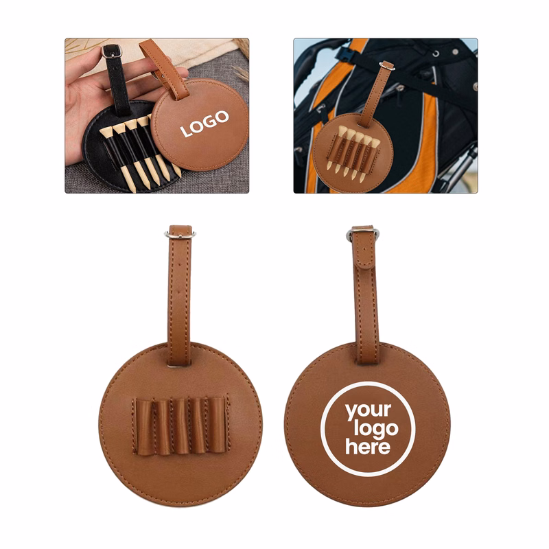 MOQ:100pcs PU Leather Golf Tee Pouch