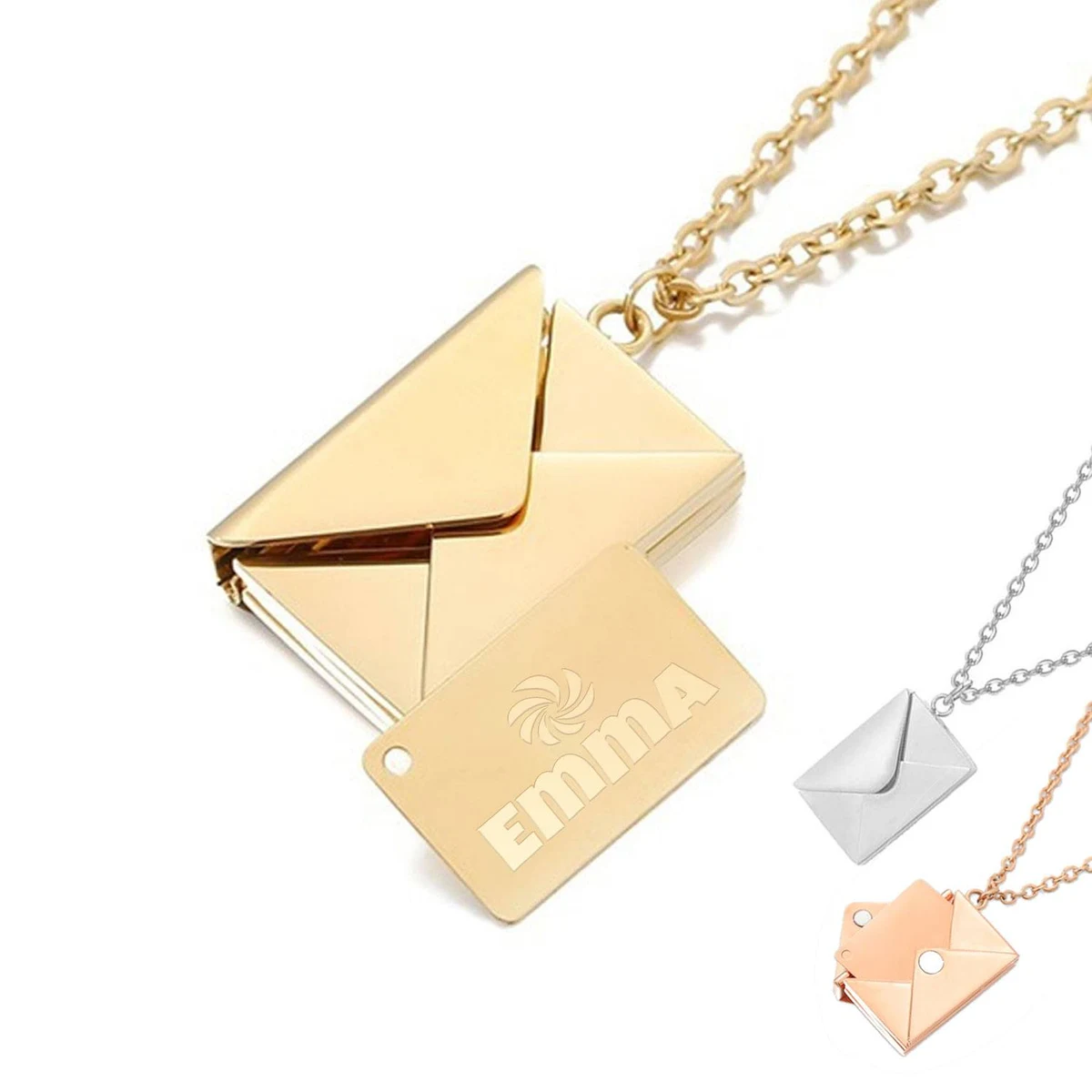 Customized Envelope Necklace with Message 1