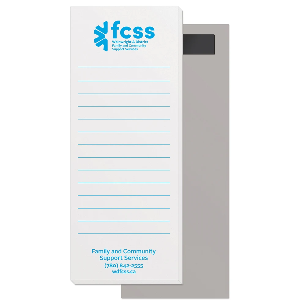 50 Page Magnetic Note-Pads with Cyan Blue Imprint (2.75"x7") 1