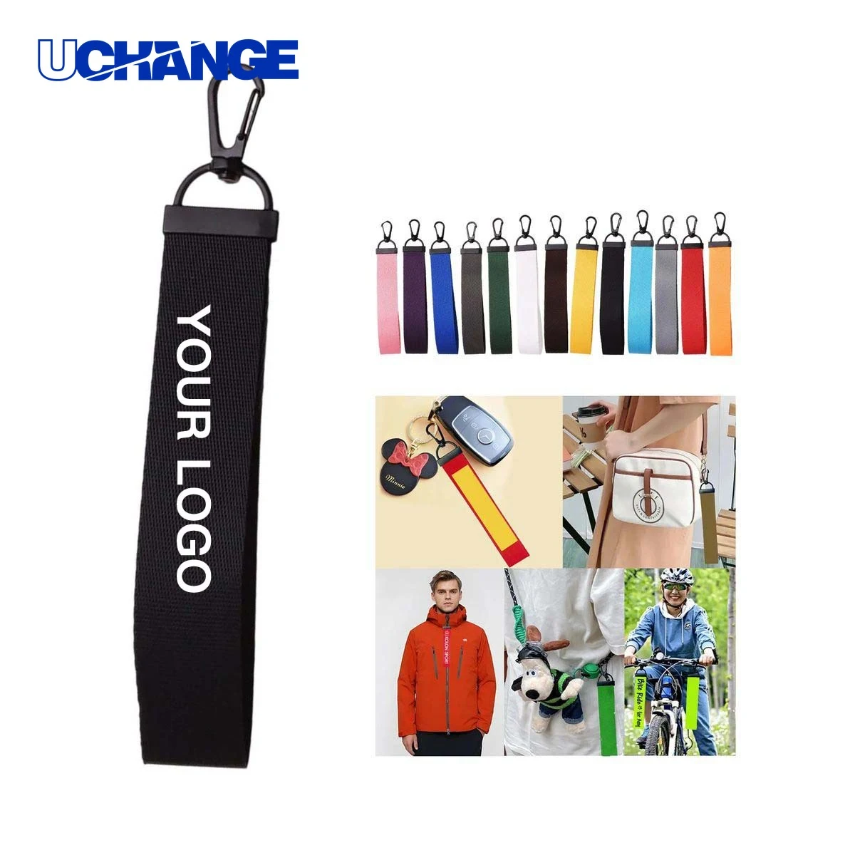 Nylon Ribbon Keychain Strap with Heat Print for Promotions 1