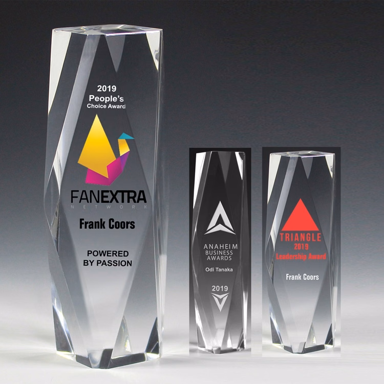 Screen Printed 2" Thick Obelisk Acrylic Awards
