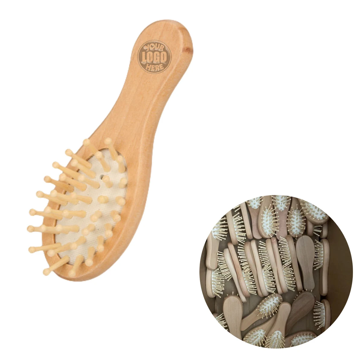 Wood Hair Brush Massaging Scalp 1