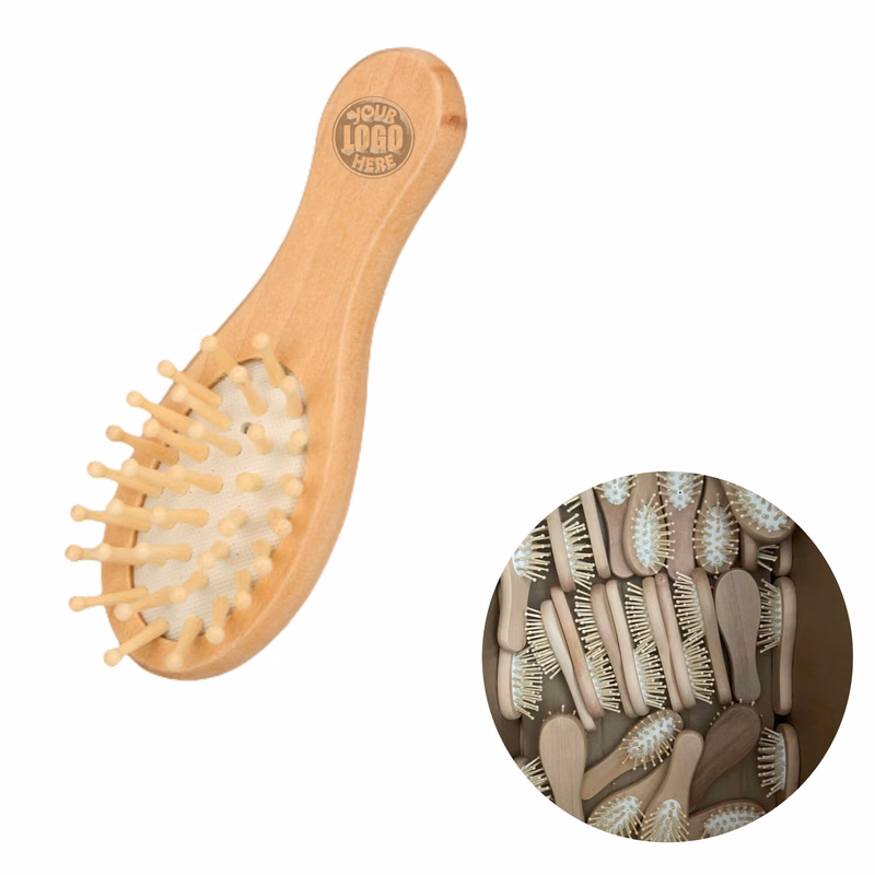 Wood Hair Brush Massaging Scalp
