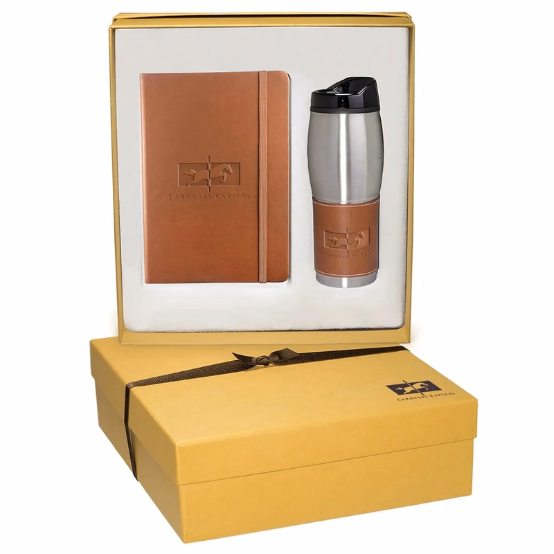 Custom Notebook and Water Bottle Gift Set