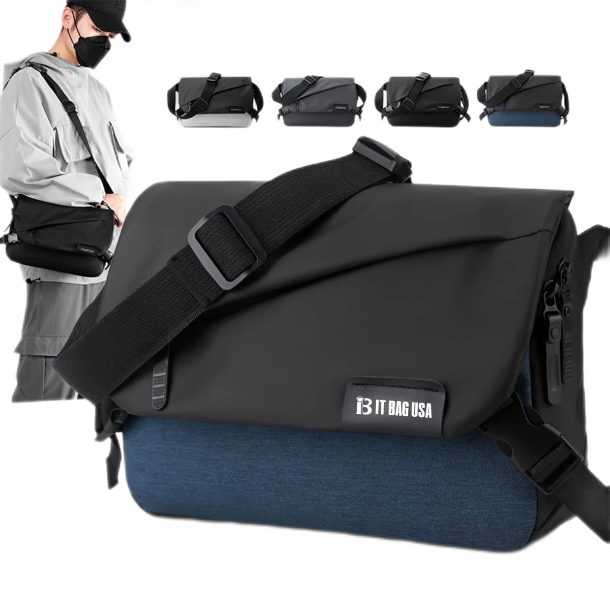 Fashion Nylon Cross-Body Multi-Compartment Messenger Bag 1