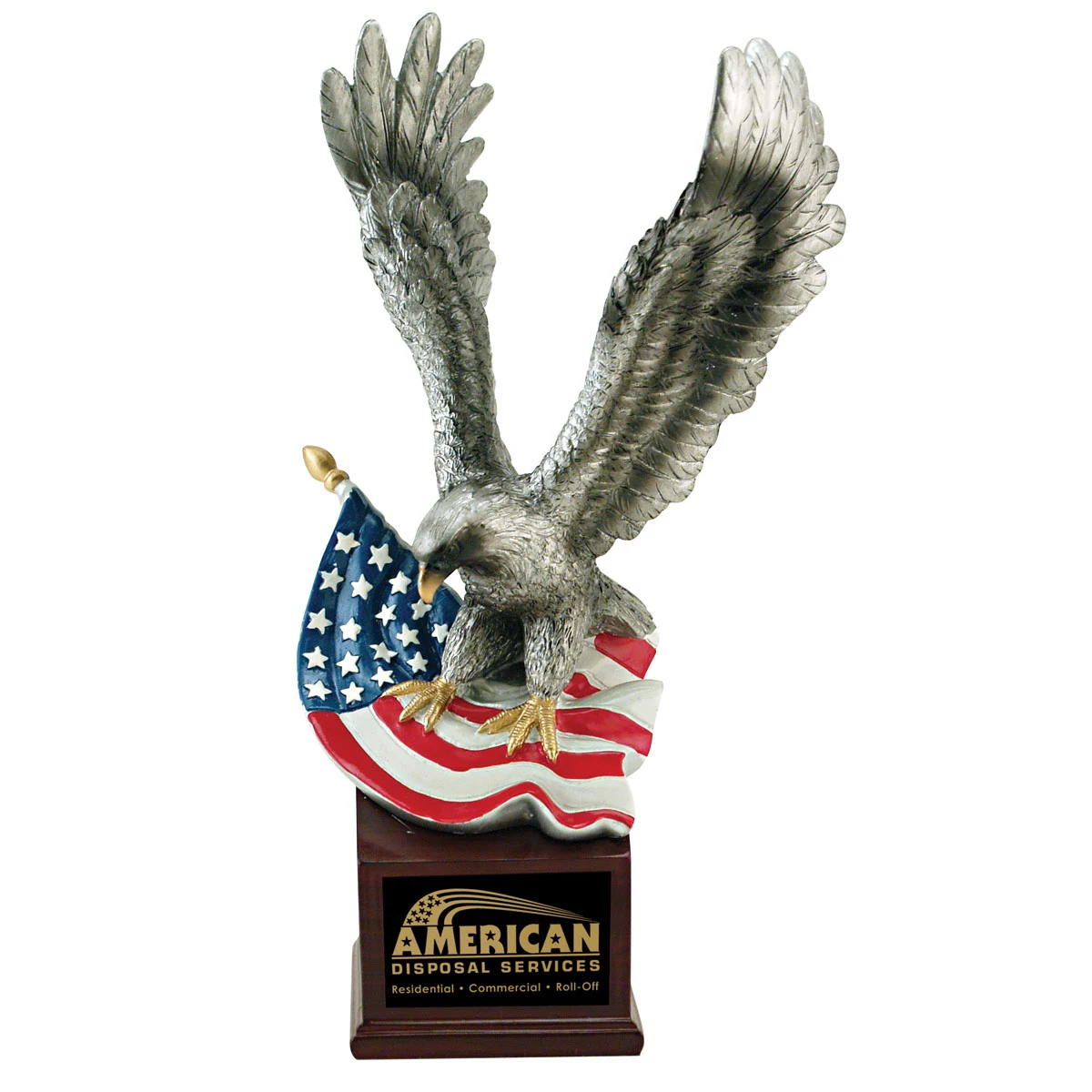 Landing Eagle with US Flag on Resin Base 1