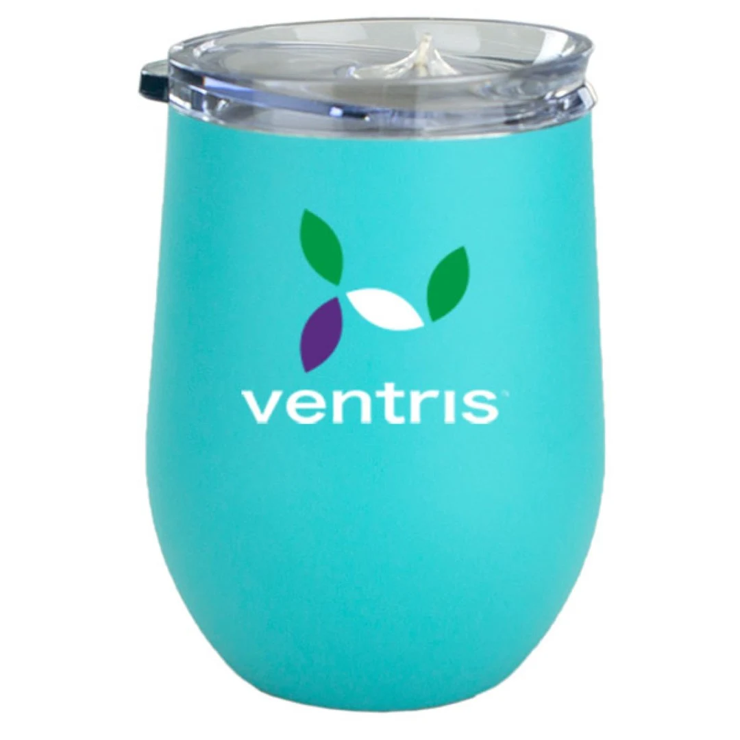 12 oz Albany Aquamarina Matte Satin Vacuum Insulated Stainless Steel Stemless Wine 1