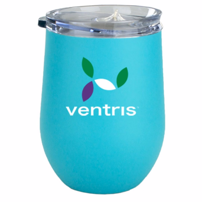 12 oz Albany Aquamarina Matte Satin Vacuum Insulated Stainless Steel Stemless Wine