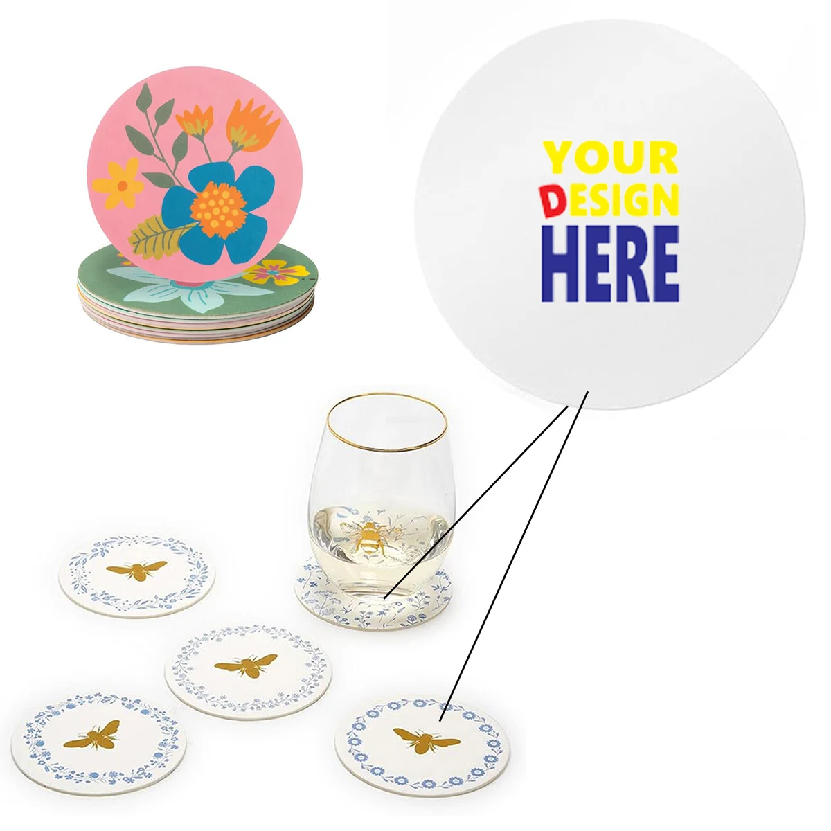 Customizable Absorbent Paper Coaster 1
