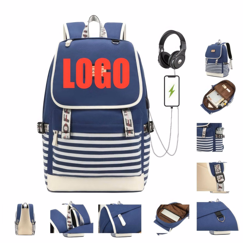 Customizable Computer Backpacks with USB Charging Port