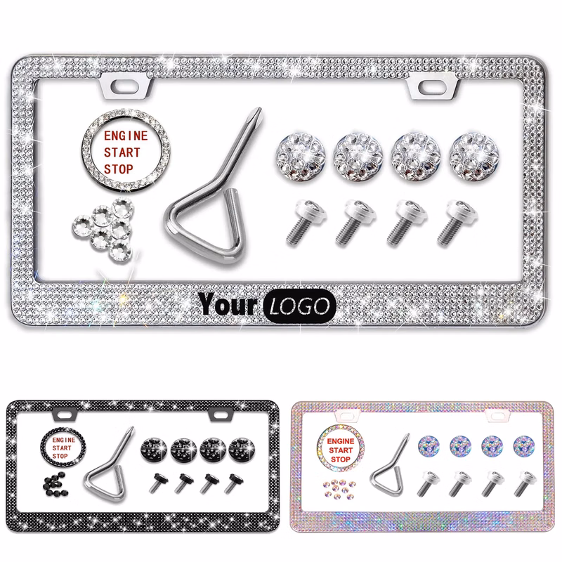 Crystal Diamond License Plate Frame