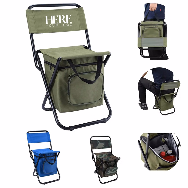 Portable Camping Chair with Cooler Bag