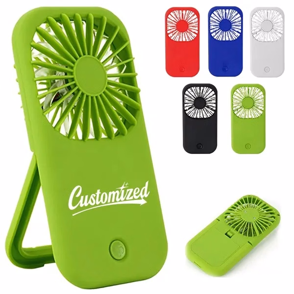 Custom Portable Foldable USB Fan with Kickstand — Summer Travel Cooling Giveaway