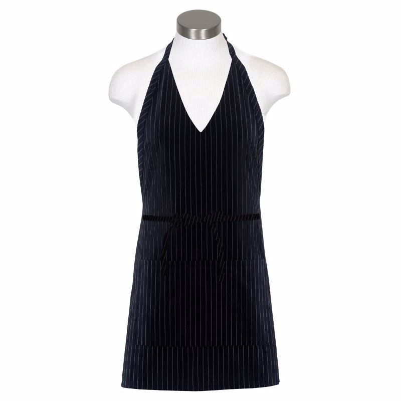 Formal V-Neck Apron with Pinstripes
