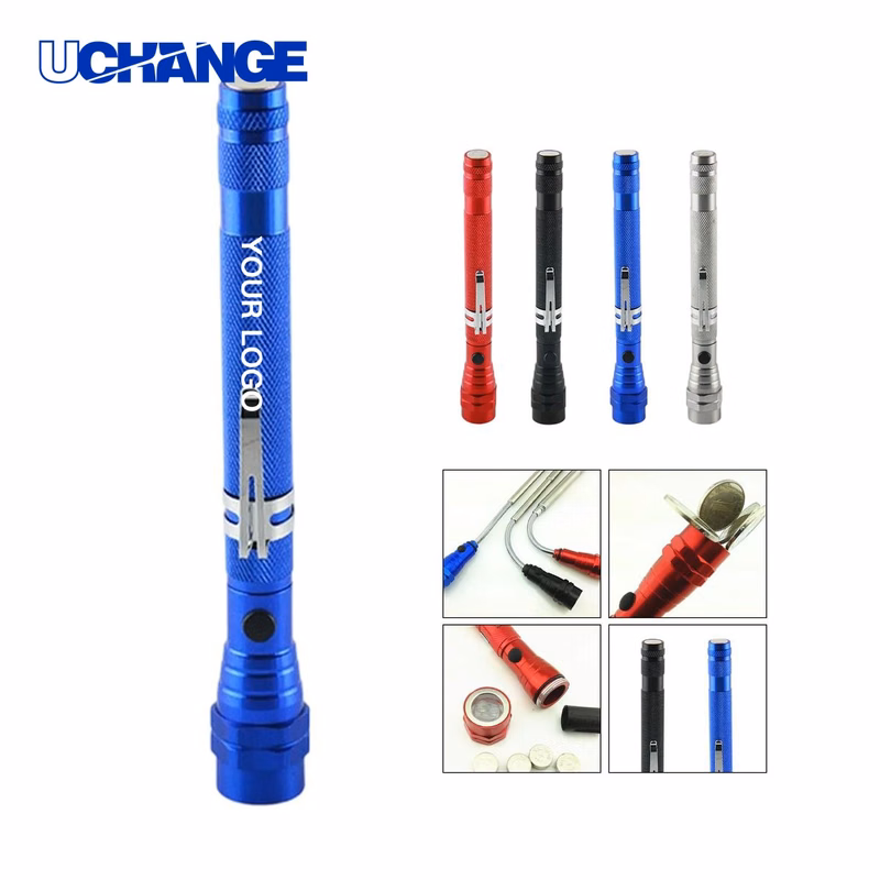 Telescopic LED Flashlight Tool with Magnetic Pickup