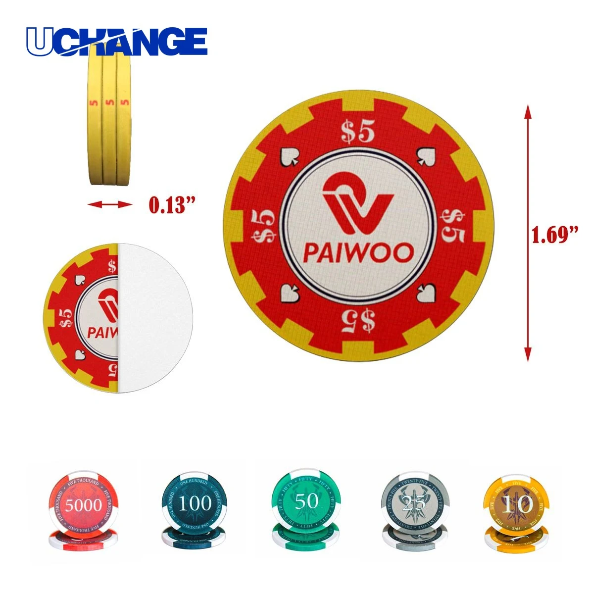 Durable Ceramic Poker Chip for Games 1