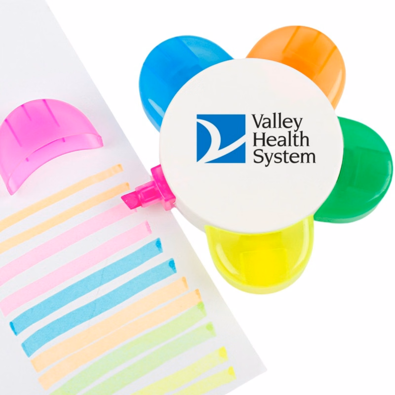 Five Color Petal Shaped Highlighters