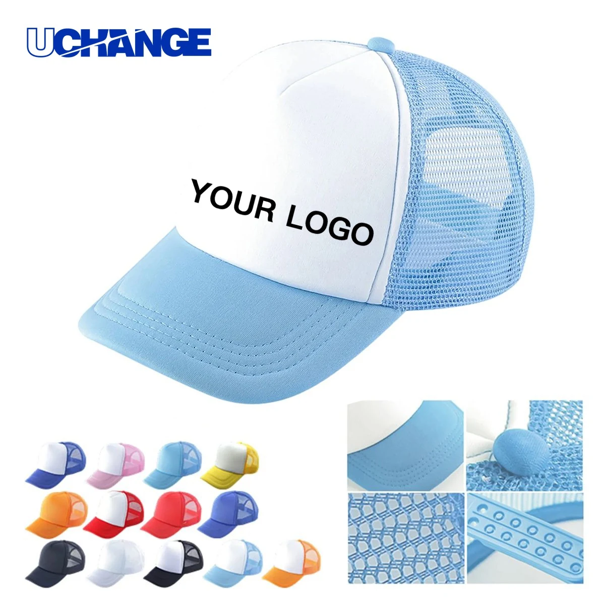 Mesh Back Trucker Hat Headwear with Adjustable Snap Closure 1