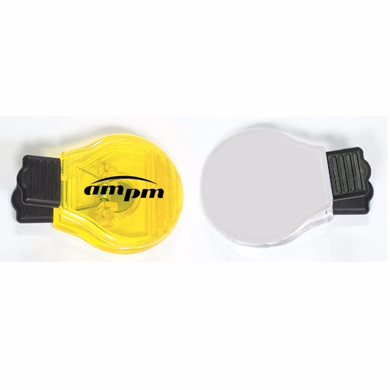 Jumbo size light bulb shaped magnetic memo clip holder with strong grip