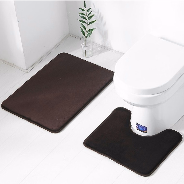 2 Pieces Soft Bathroom Rugs