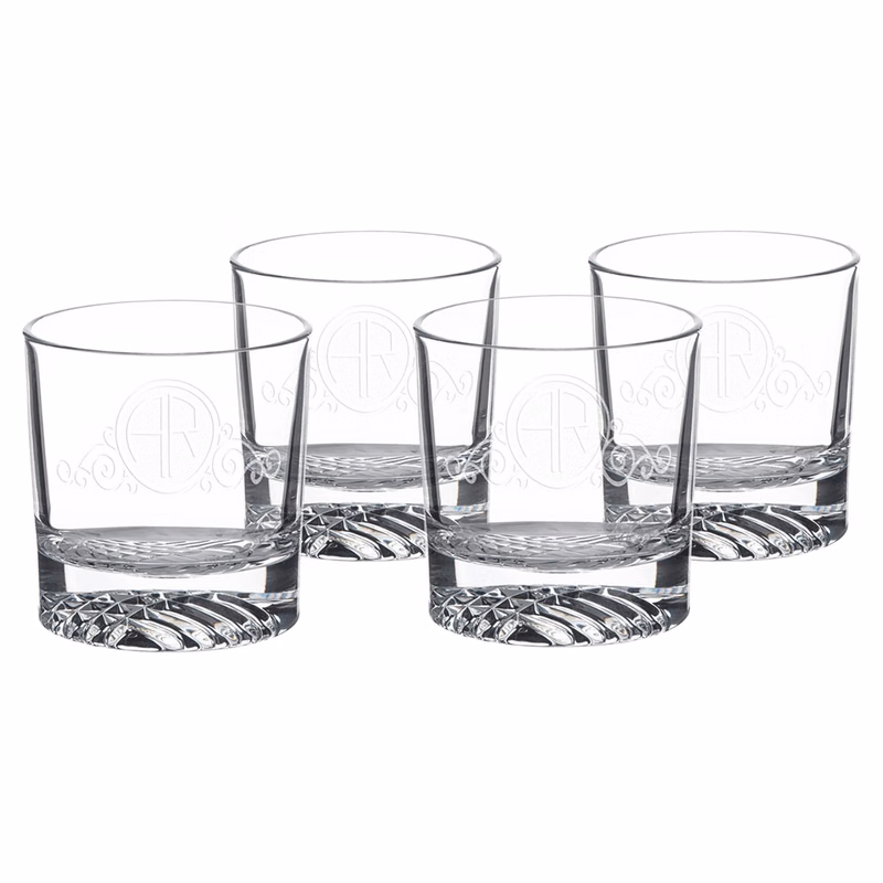 Polar Camel 9 oz. Round Rocks Glasses in Black Gift Box