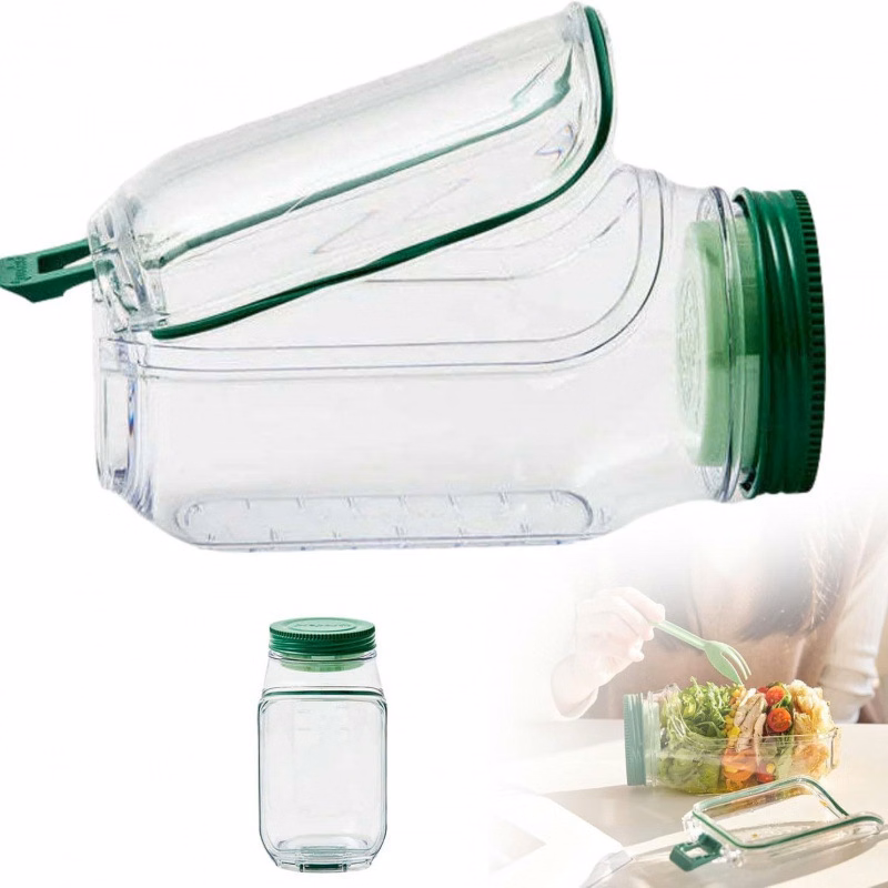 Portable Food Jar Side Open Salad Pod