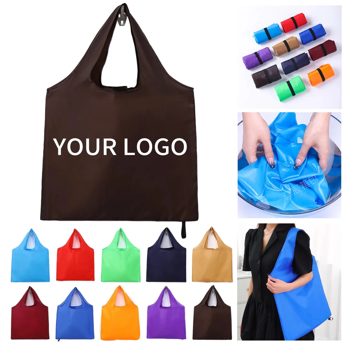 14.97 Inch Polyester Folding Grocery Bag Compact Design 1