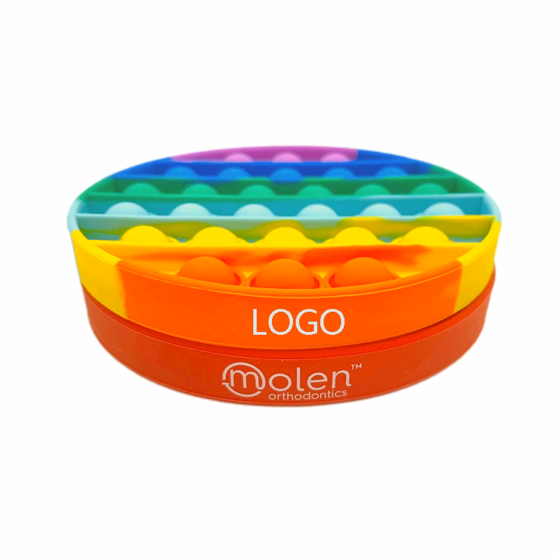 Rainbow Round Bubble Pop Fidget Sensory Stress Reliever Toy