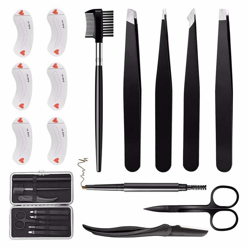 15Pcs Eyebrow Kit with Eyebrow Stencil