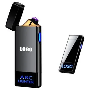 Sleek LED Logo Electric Arc Lighter With USB Charging 1