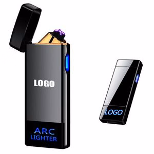 Sleek LED Logo Electric Arc Lighter With USB Charging