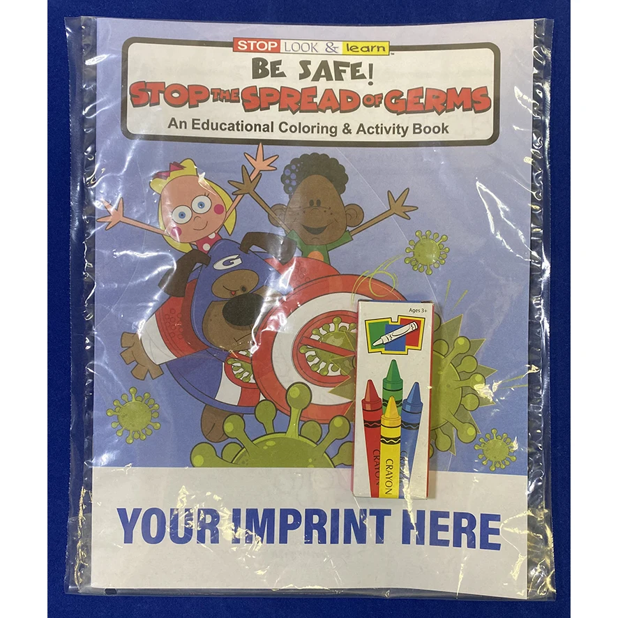 COLORING SET - Be Safe: Stop the Spread of Germs Coloring Book Fun Pack 1