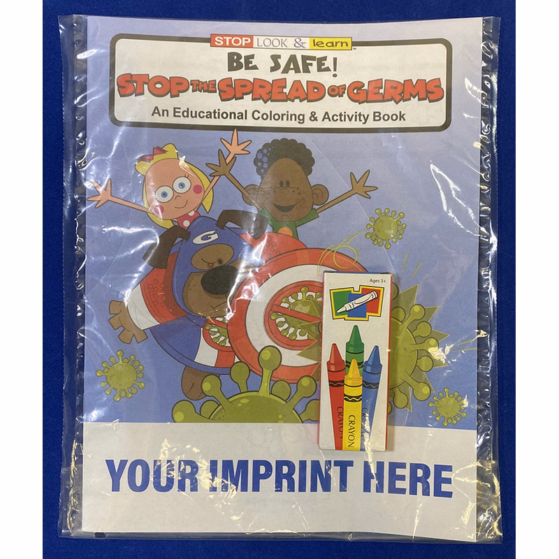 COLORING SET - Be Safe: Stop the Spread of Germs Coloring Book Fun Pack