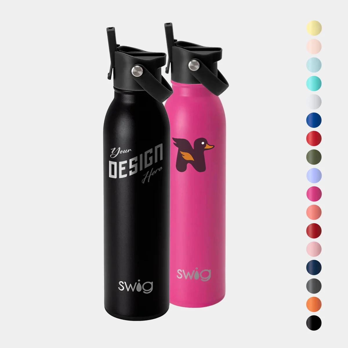 20 oz SWIG® Stainless Steel Insulated Flip & Sip Water Bottle, custom water bottle with logo imprint 1