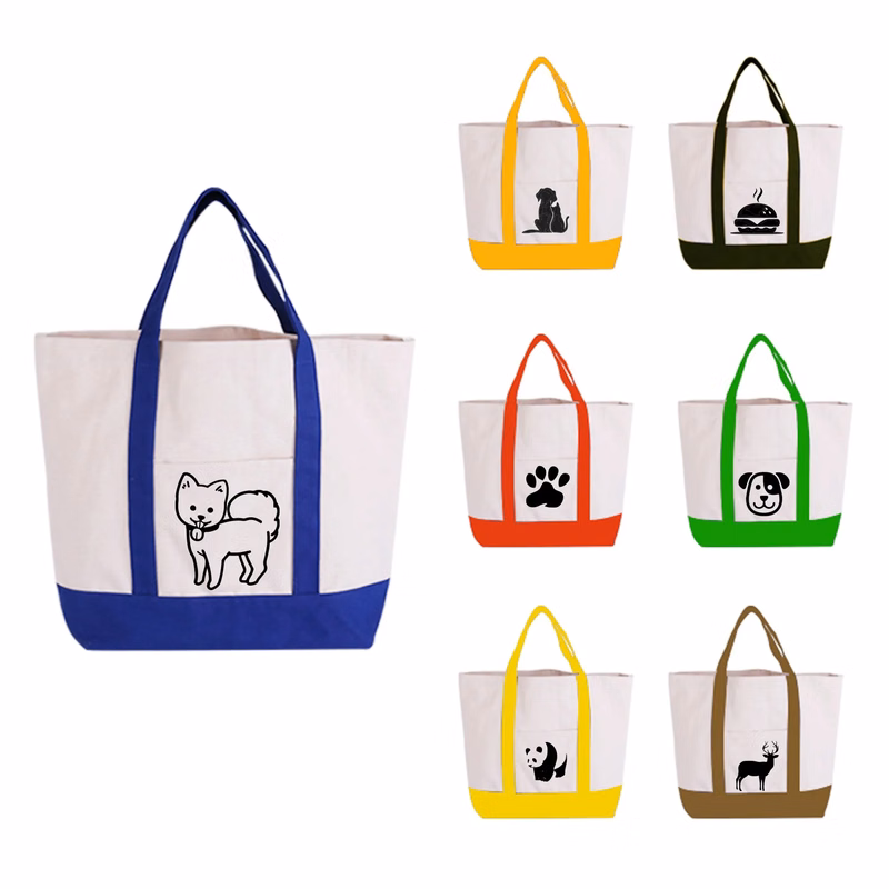 12oz Canvas Shoulder Tote Bag MOQ 50PCS
