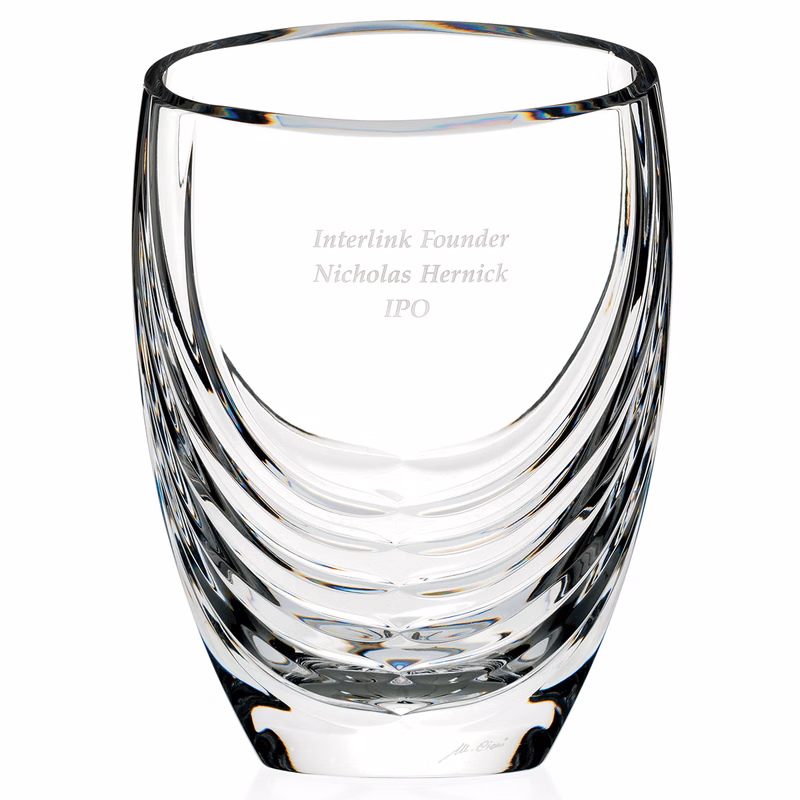 MARIO CIONI Siena Clear Crystal Vase