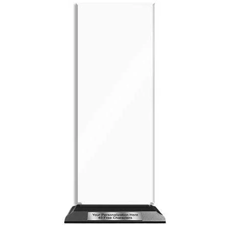 Blank Acrylic Trophy: 8" Tower with Wood Base. 1