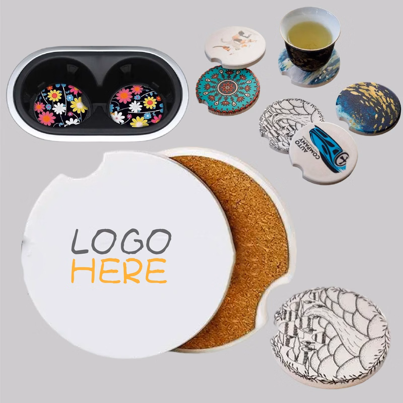 Anti Slip Ceramic Cork Water Absorption Car Coaster