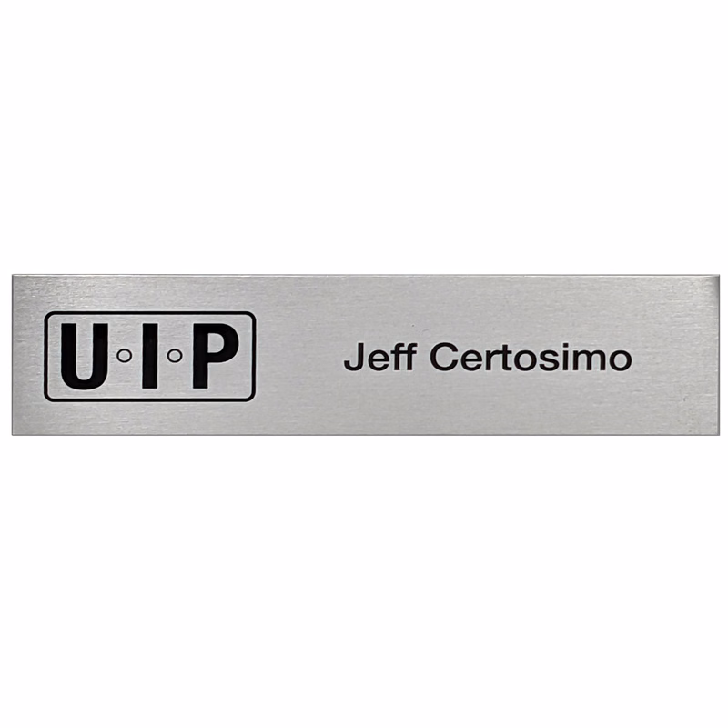 The Athena full color metal name plate 2 x 8"
